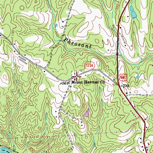 Topographic Map of Mount Herman Church, NC