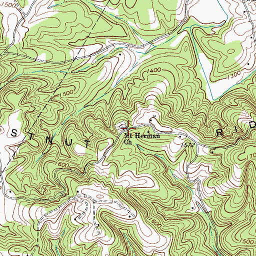 Topographic Map of Mount Herman Methodist Church, NC