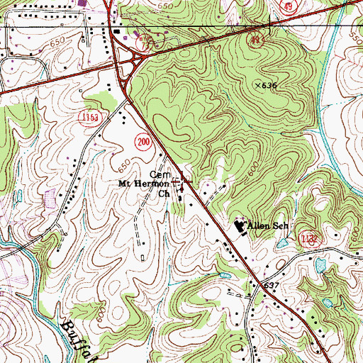 Topographic Map of Mount Hermon Church, NC