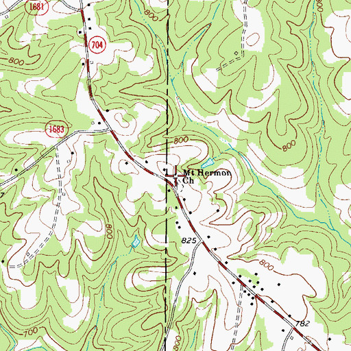 Topographic Map of Mount Herman United Methodist Church, NC