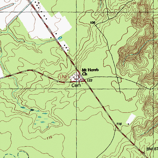 Topographic Map of Mount Horeb Church, NC