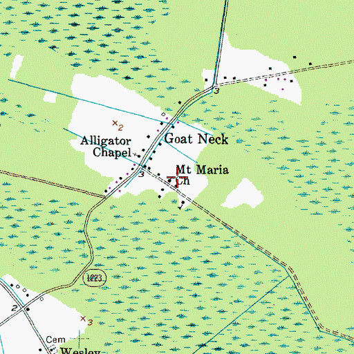 Topographic Map of Mount Maria Church, NC