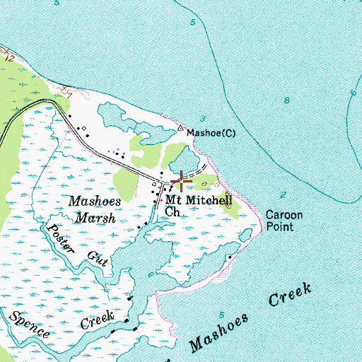 Topographic Map of Mount Mitchell Church, NC