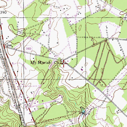 Topographic Map of Mount Moriah Church, NC