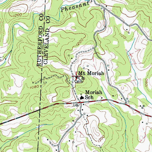 Topographic Map of Mount Moriah Church, NC