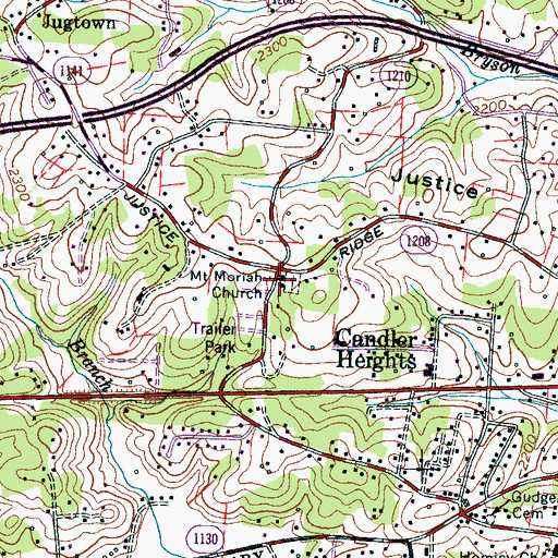 Topographic Map of Mount Moriah Church, NC