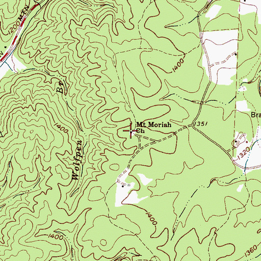 Topographic Map of Mount Moriah Church, NC