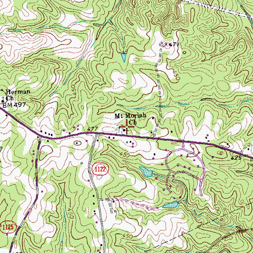 Topographic Map of Mount Moriah Church, NC