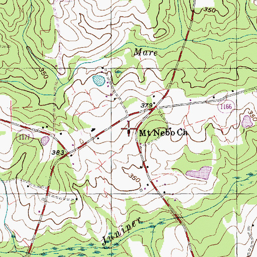Topographic Map of Mount Nebo Church, NC