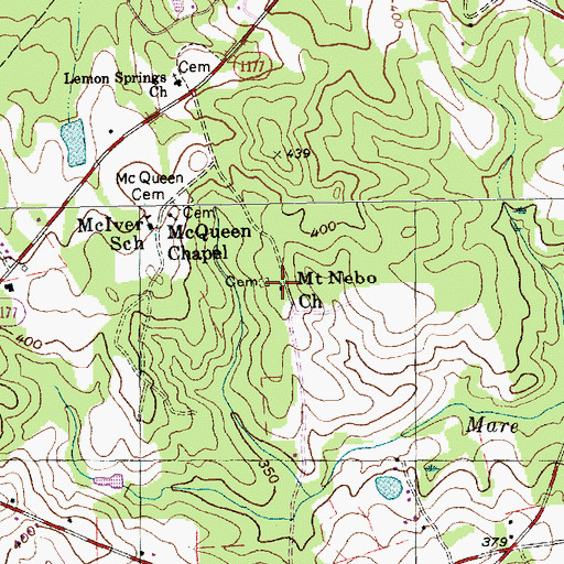 Topographic Map of Mount Nebo Church, NC
