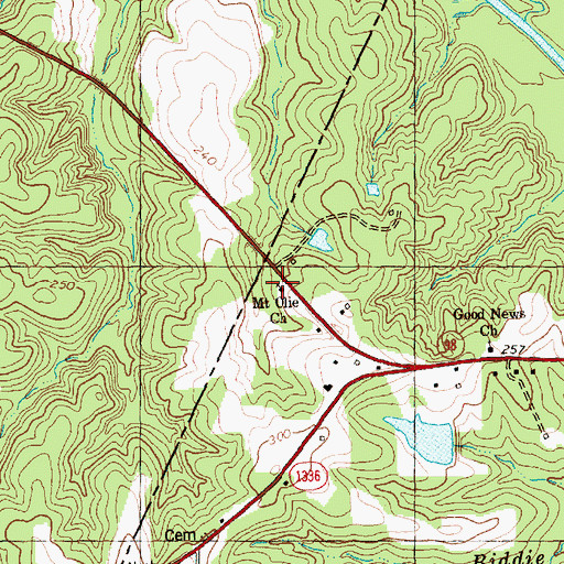 Topographic Map of Mount Olie Church, NC