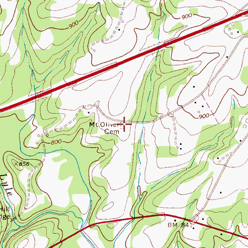 Topographic Map of Mount Olive Cemetery, NC