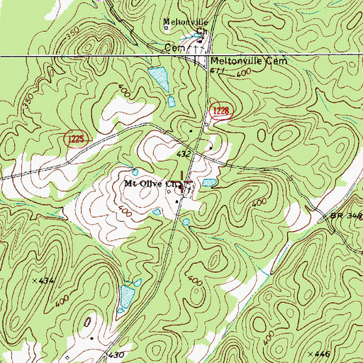 Topographic Map of Mount Olive Church, NC