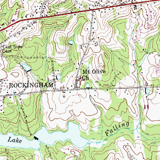 Topographic Map of Mount Olive Church, NC