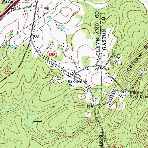 Topographic Map of Mount Olive Church, NC