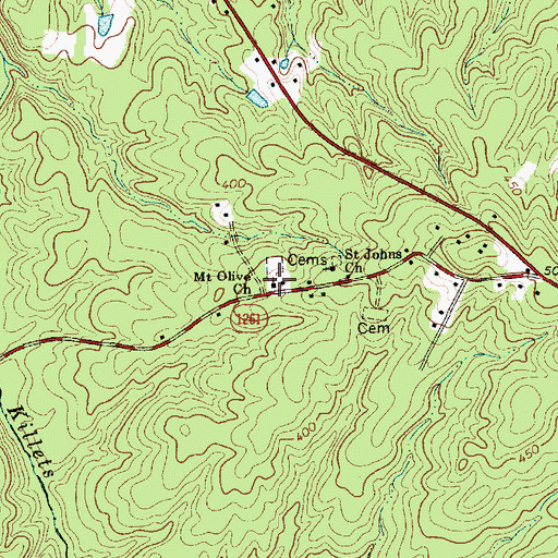 Topographic Map of Mount Olive Church, NC