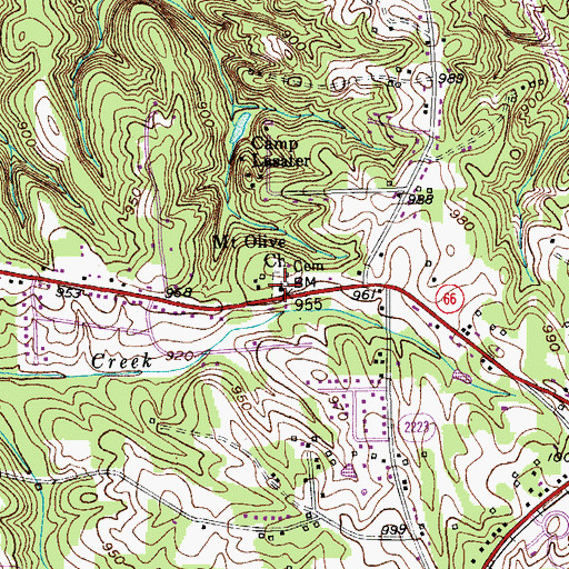 Topographic Map of Mount Olive Church, NC