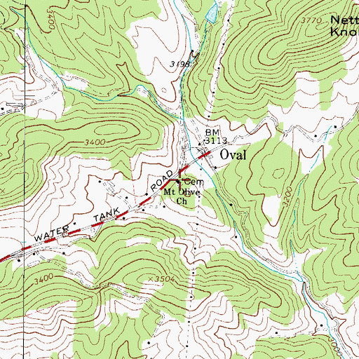 Topographic Map of Mount Olive Church, NC