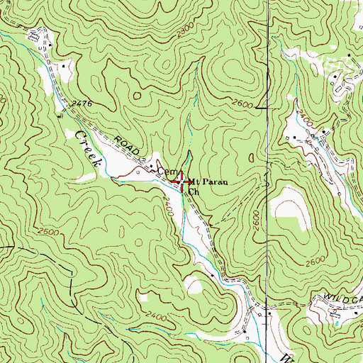 Topographic Map of Mount Paran Baptist Church, NC