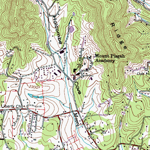 Topographic Map of Mount Pisgah Academy, NC