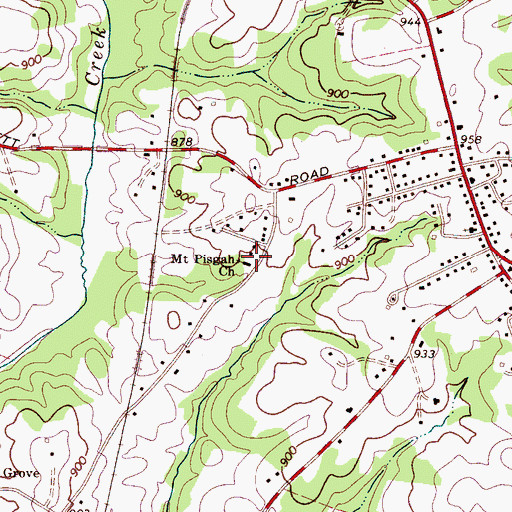 Topographic Map of Mount Pisgah Church, NC