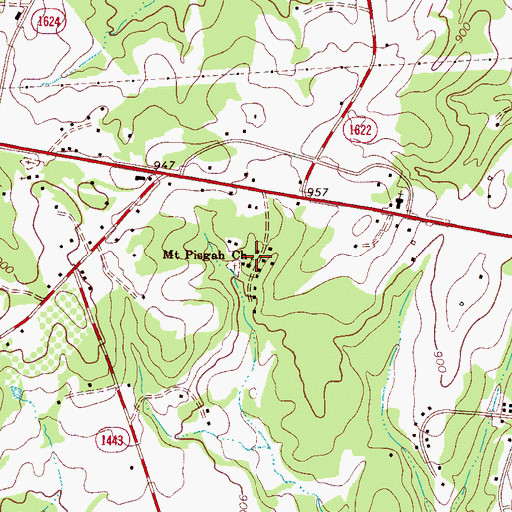 Topographic Map of Mount Pisgah Church, NC