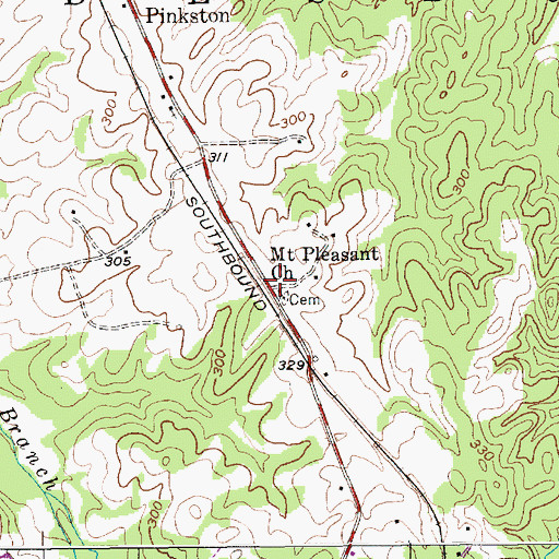 Topographic Map of Mount Pleasant Church, NC