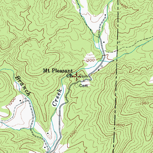Topographic Map of Mount Pleasant Church, NC