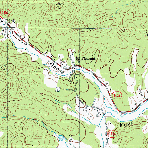 Topographic Map of Mount Pleasant Church, NC