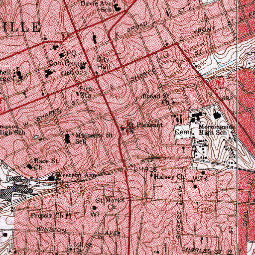 Topographic Map of Mount Pleasant Church, NC