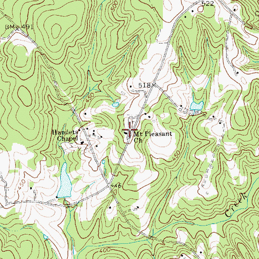 Topographic Map of Mount Pleasant Church, NC