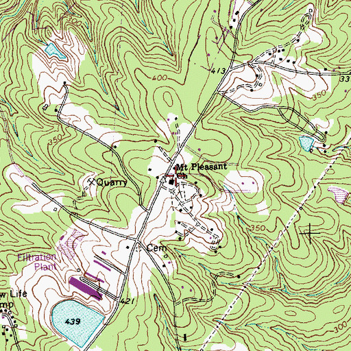 Topographic Map of Mount Pleasant Church, NC