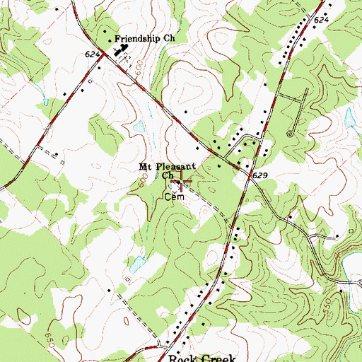 Topographic Map of Mount Pleasant Church, NC