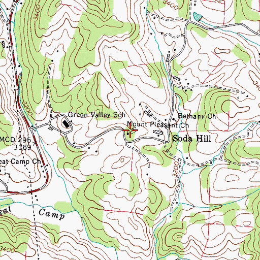 Topographic Map of Mount Pleasant Lutheran Church, NC