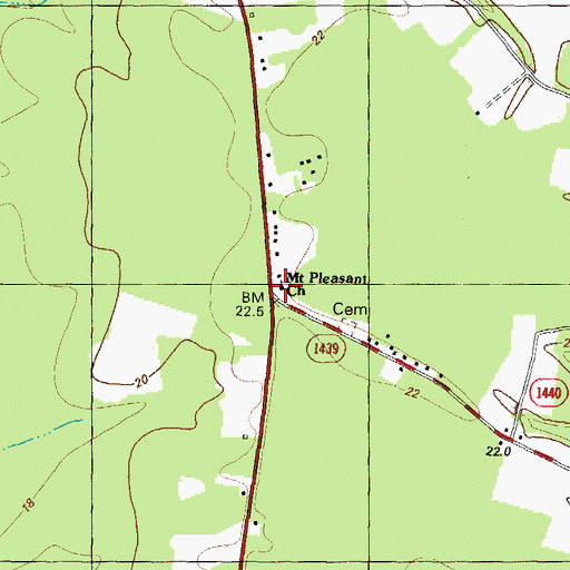 Topographic Map of Mount Pleasant Church, NC