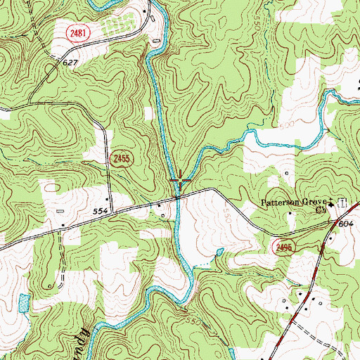 Topographic Map of Mount Pleasant Creek, NC