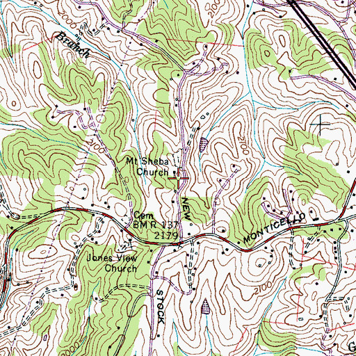 Topographic Map of Mount Sheba Church, NC