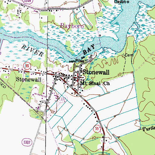 Topographic Map of Mount Sinai Church, NC