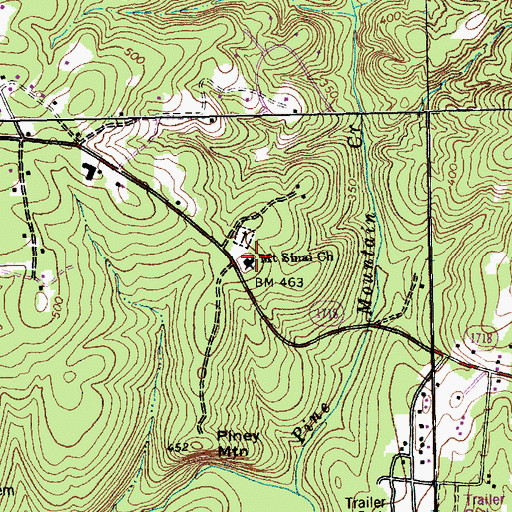 Topographic Map of Mount Sinai Church, NC