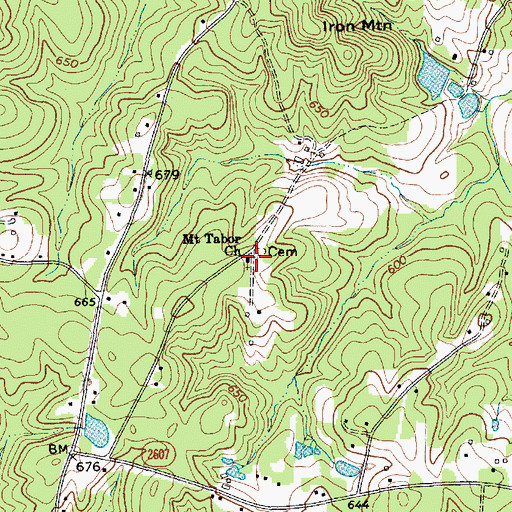 Topographic Map of Mount Taber Church, NC