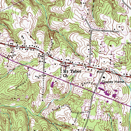 Topographic Map of Mount Tabor United Church of Christ, NC