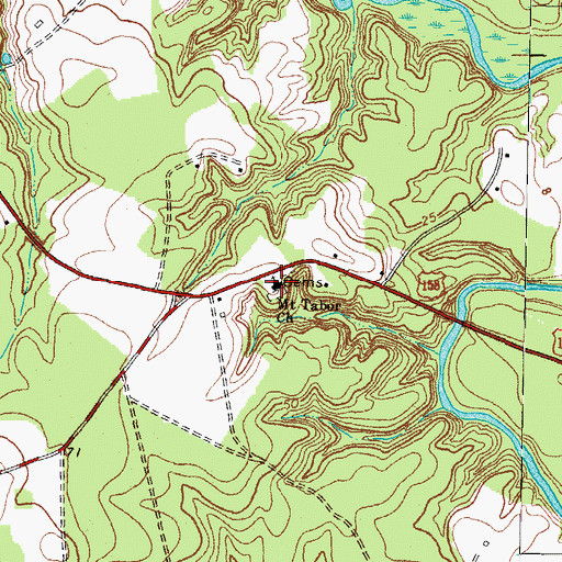 Topographic Map of Mount Tabor Church, NC