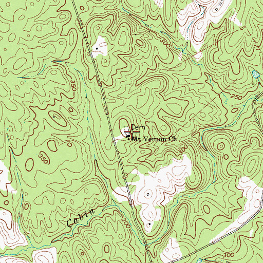 Topographic Map of Mount Vernon Church, NC