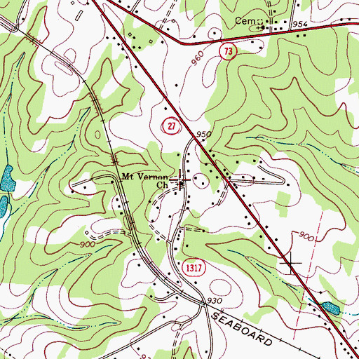 Topographic Map of Mount Vernon Church, NC