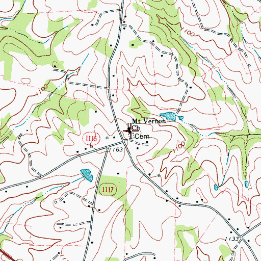 Topographic Map of Mount Vernon Church, NC