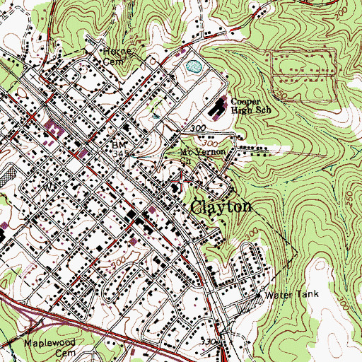 Topographic Map of Mount Vernon Church, NC