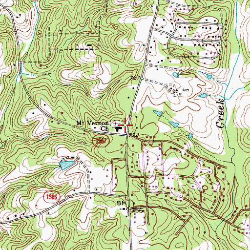 Topographic Map of Mount Vernon Church, NC