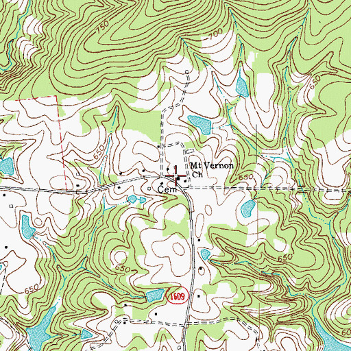 Topographic Map of Mount Vernon Church, NC