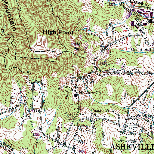 Topographic Map of Mount View Church, NC