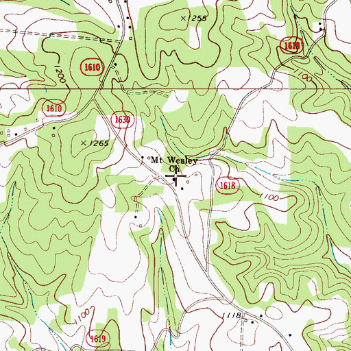 Topographic Map of Mount Wesley Church, NC